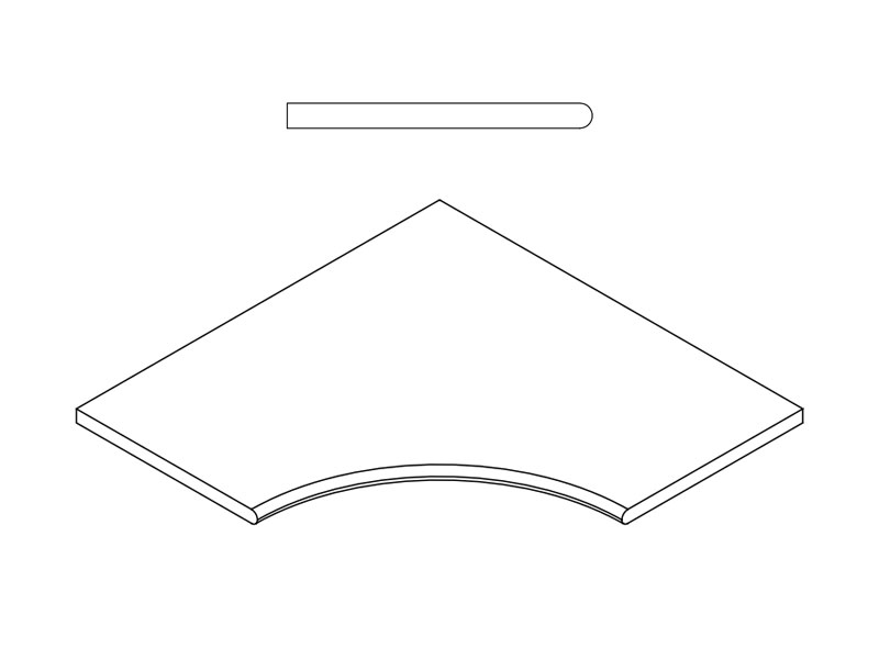 Бортик Материя Магнезио 60x60 угловой закруглённый 30 X2 (620090000395)