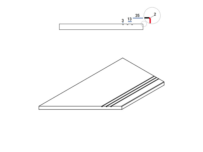 Бортик Контемпора Карбон 30x60 грип левый X2 (620090000237)