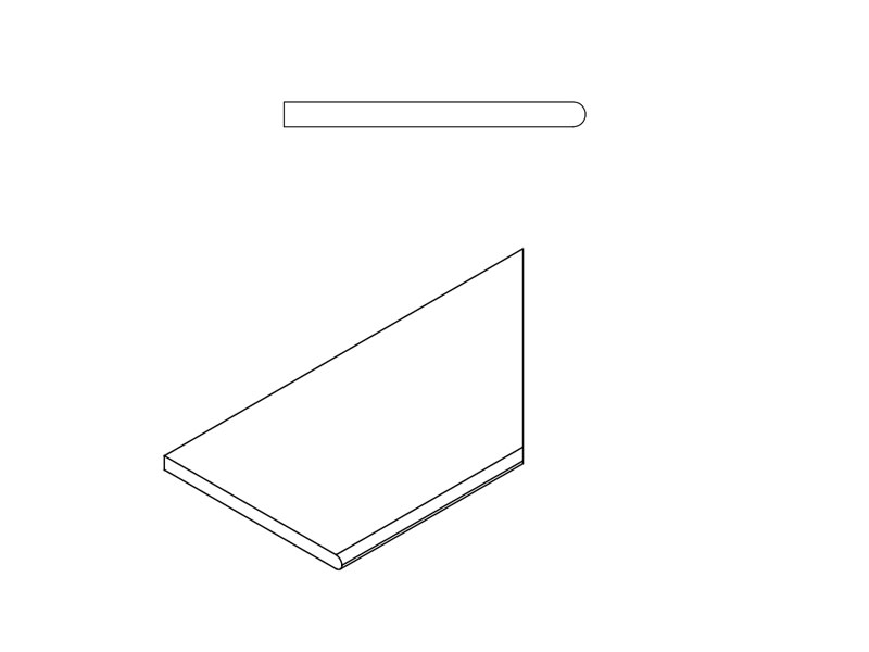 Бортик Контемпора Карбон 30x60 закруглённый правый X2 (620090000230)
